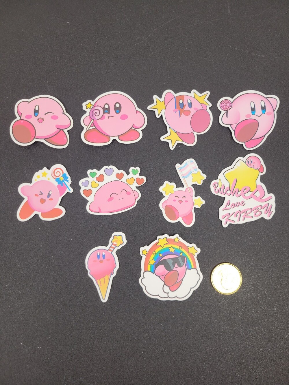 3/$20 10pcs Lot Nintendo Kirby Waterproof Stickers Set #002